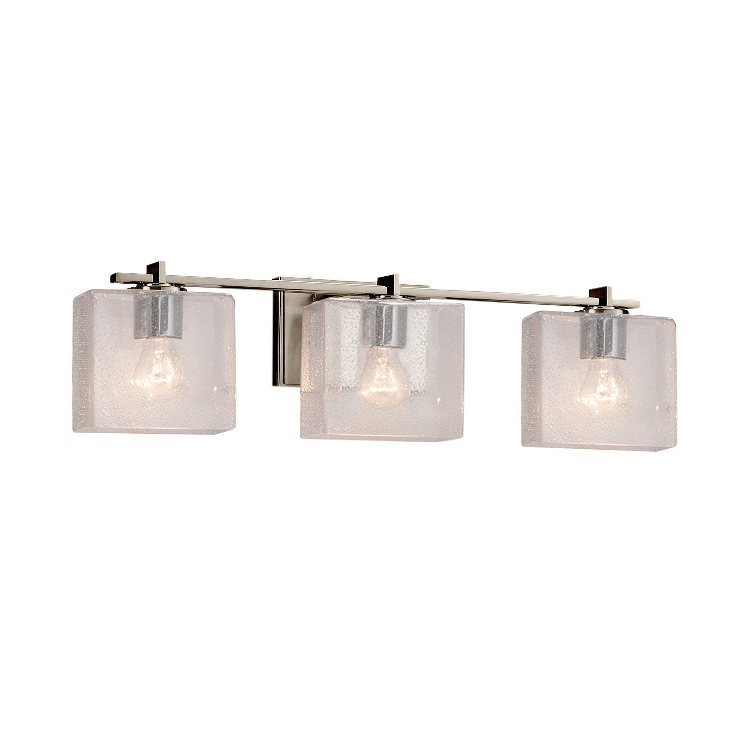 Justice Designs - FSN-8443-55-SEED-NCKL - Three Light Bath Bar - Fusion - Brushed Nickel