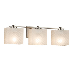 Justice Designs - FSN-8443-55-WEVE-NCKL - Three Light Bath Bar - Fusion - Brushed Nickel