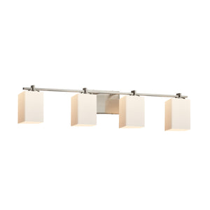 Justice Designs - FSN-8444-15-OPAL-NCKL - Four Light Bath Bar - Fusion - Brushed Nickel