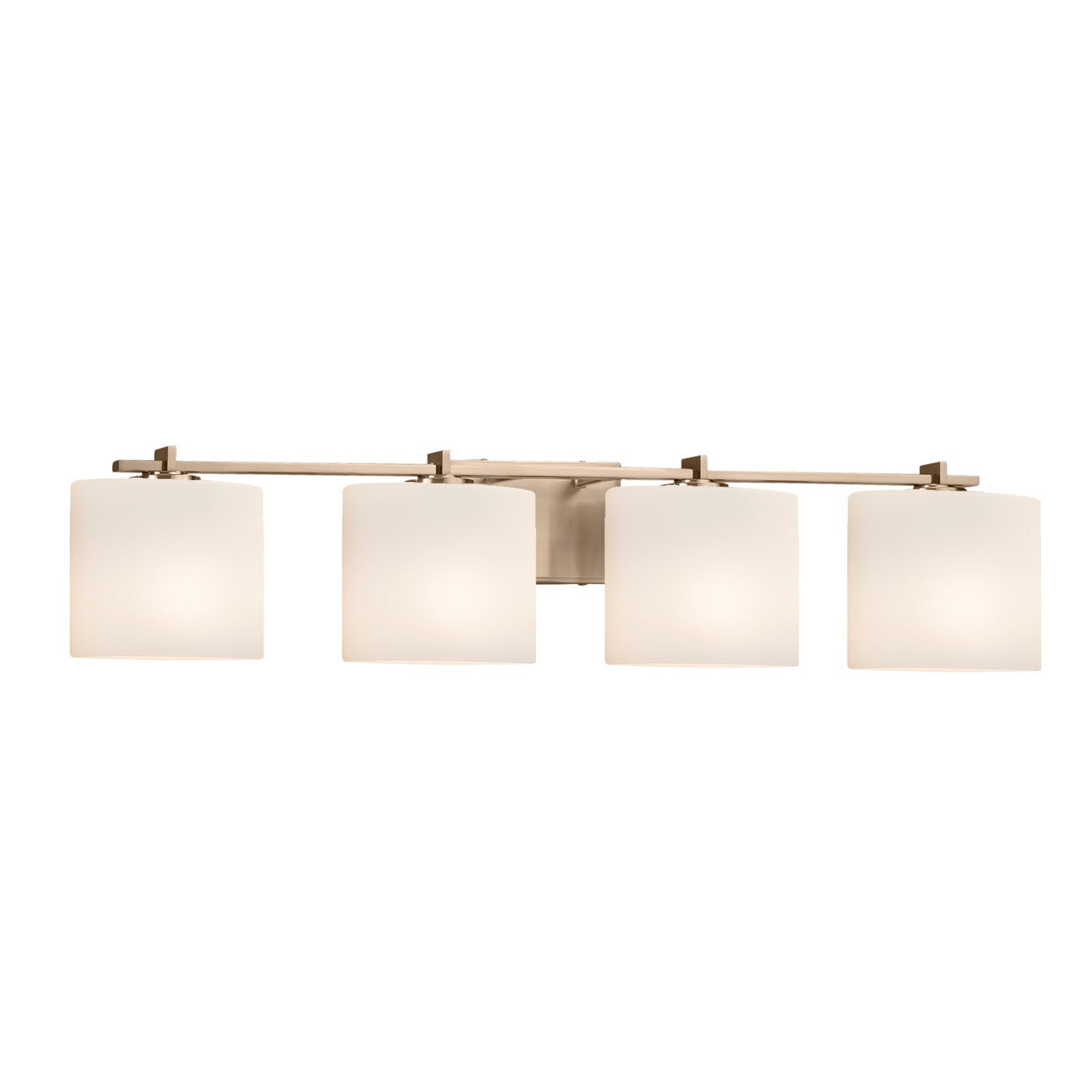 Justice Designs - FSN-8444-30-OPAL-BRSS - Four Light Bath Bar - Fusion - Brushed Brass