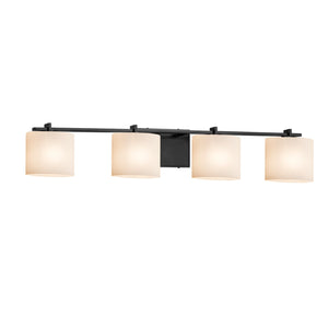 Justice Designs - FSN-8444-30-OPAL-MBLK - Four Light Bath Bar - Fusion - Matte Black