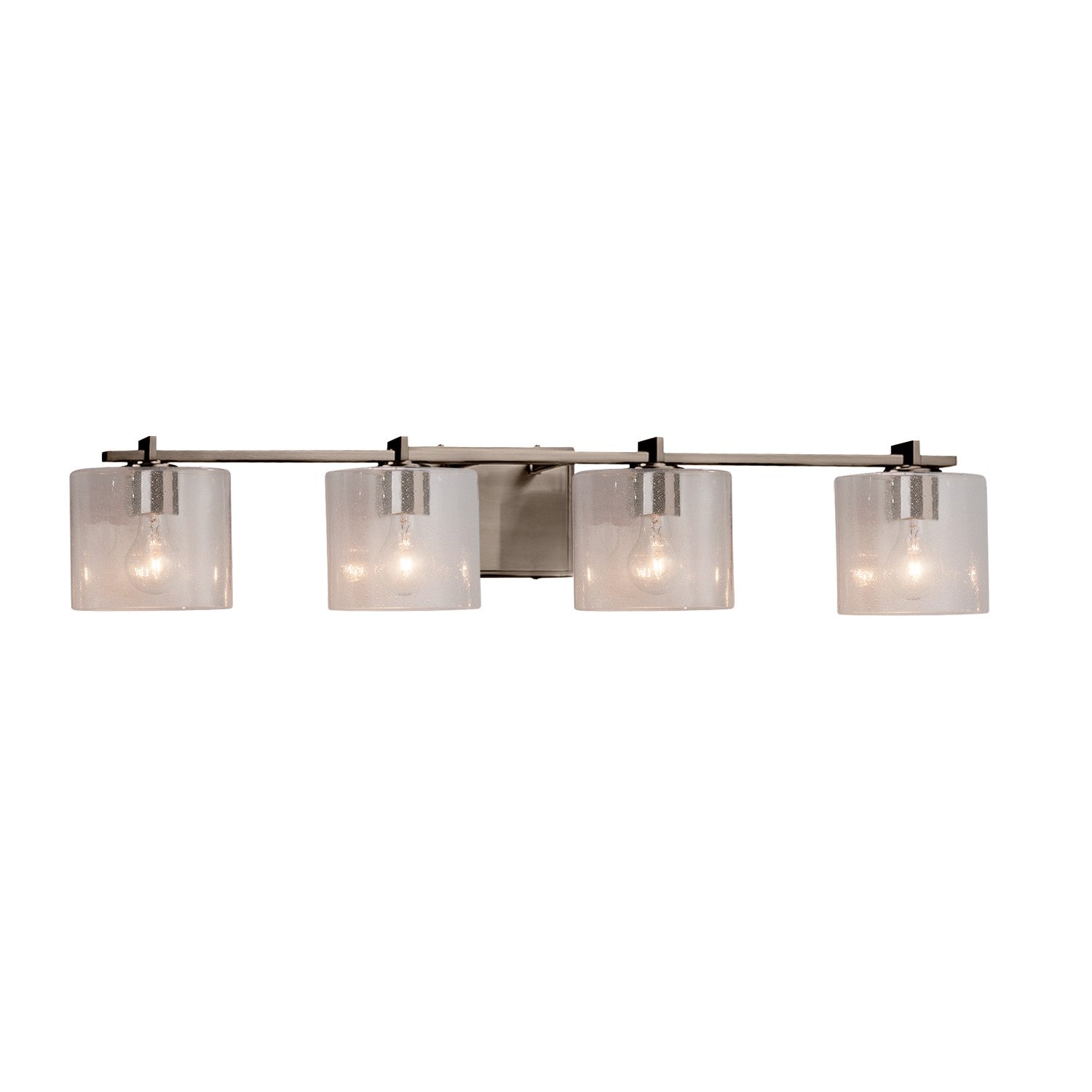 Justice Designs - FSN-8444-30-SEED-NCKL - Four Light Bath Bar - Fusion - Brushed Nickel