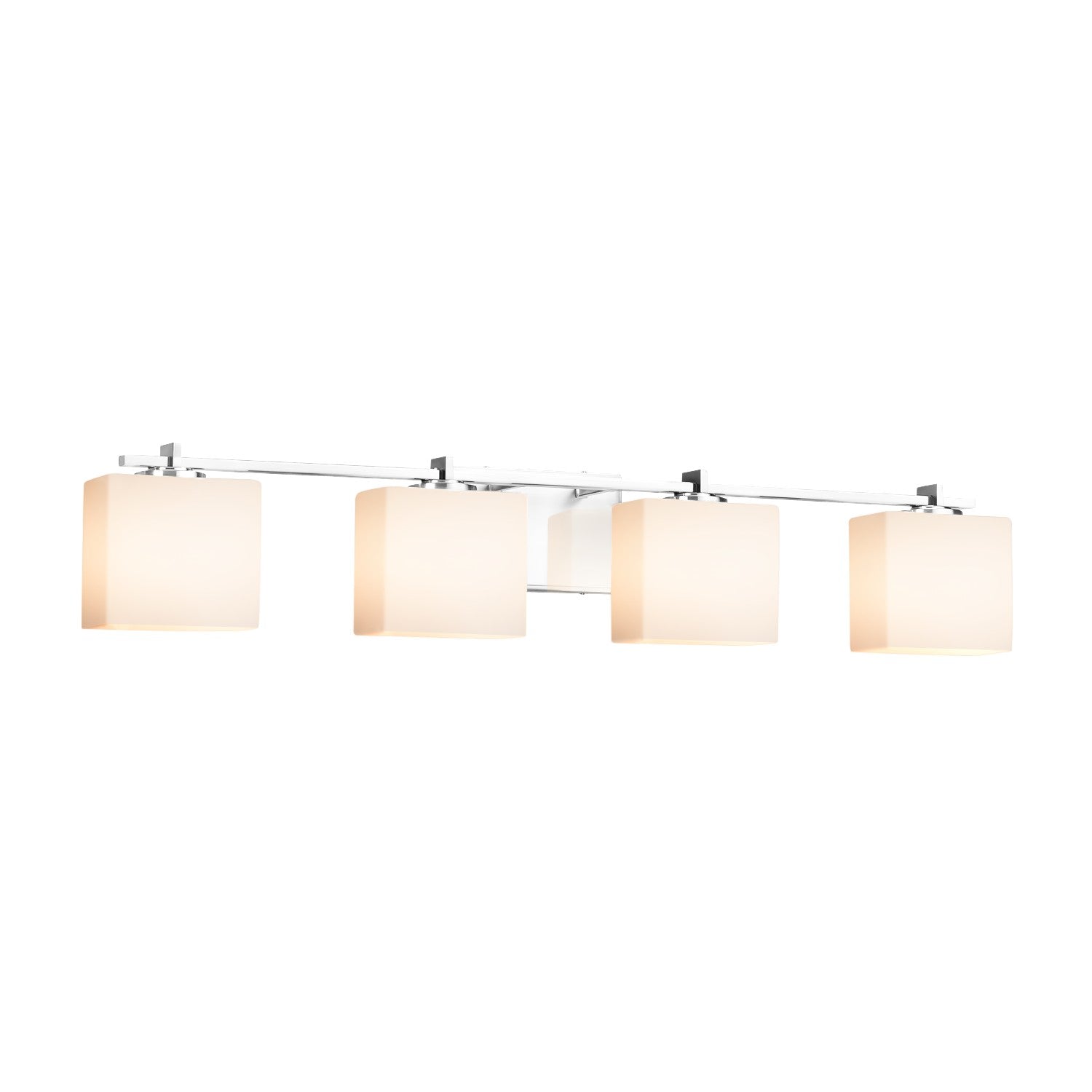 Justice Designs - FSN-8444-55-OPAL-CROM - Four Light Bath Bar - Fusion - Polished Chrome