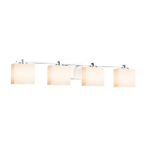 Justice Designs - FSN-8444-55-OPAL-CROM - Four Light Bath Bar - Fusion - Polished Chrome