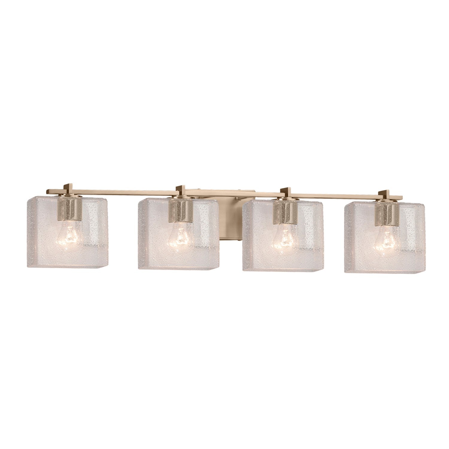 Justice Designs - FSN-8444-55-SEED-BRSS - Four Light Bath Bar - Fusion - Brushed Brass