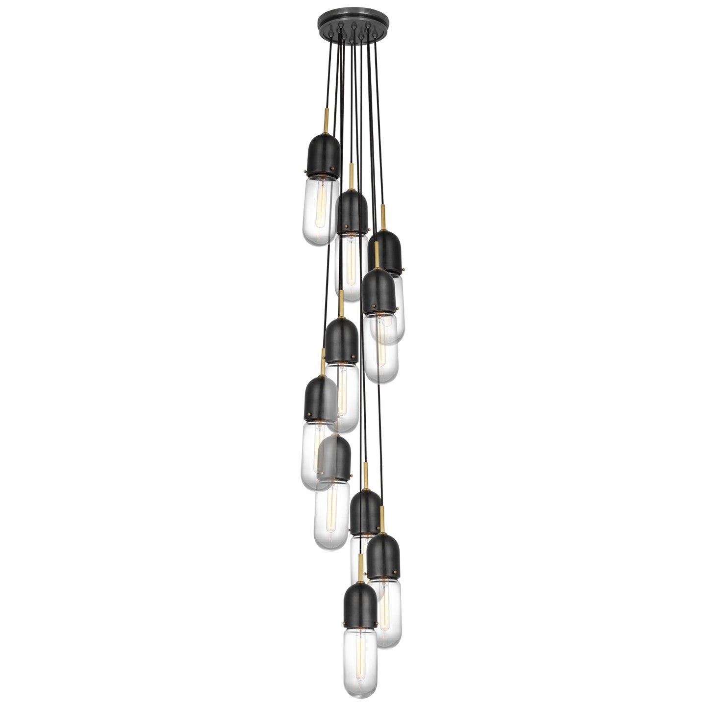 Visual Comfort Signature - TOB 5646BZ/HAB-CG-10 - LED Pendant - Junio - Bronze and Brass