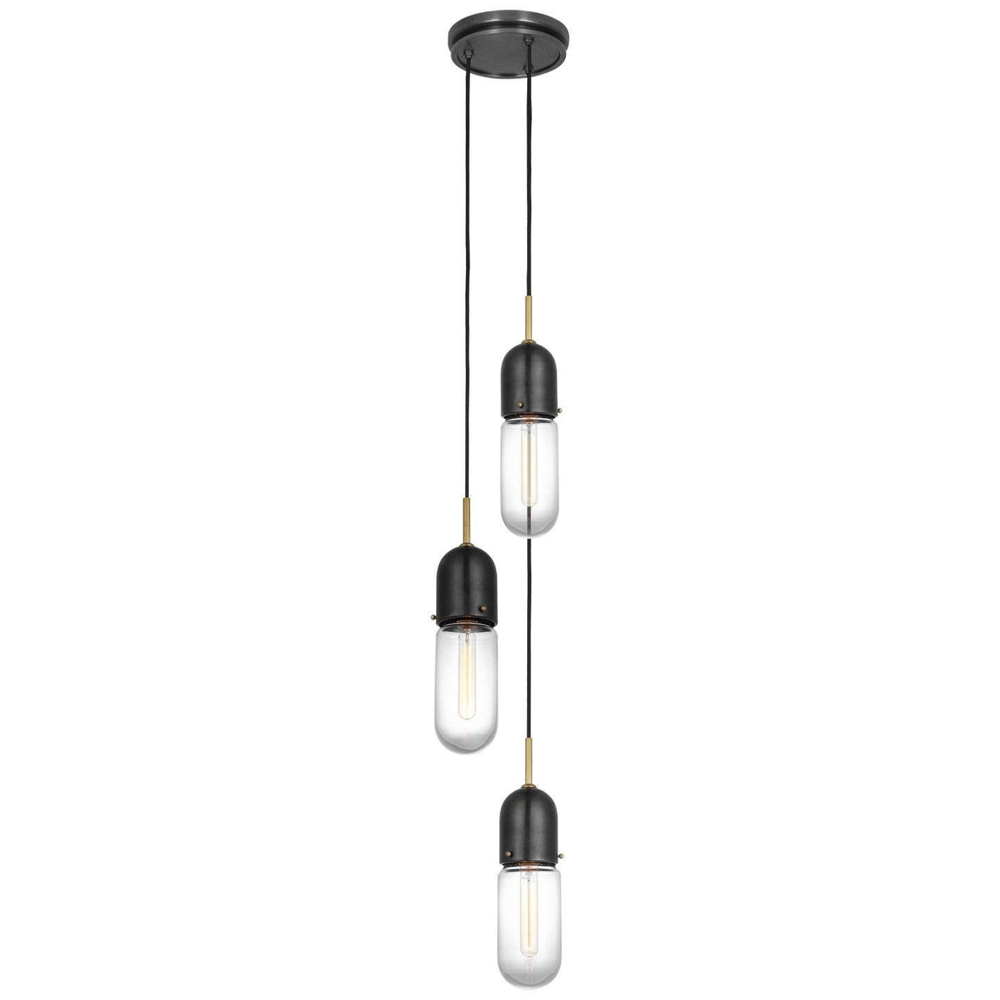 Visual Comfort Signature - TOB 5646BZ/HAB-CG-3 - LED Pendant - Junio - Bronze and Brass