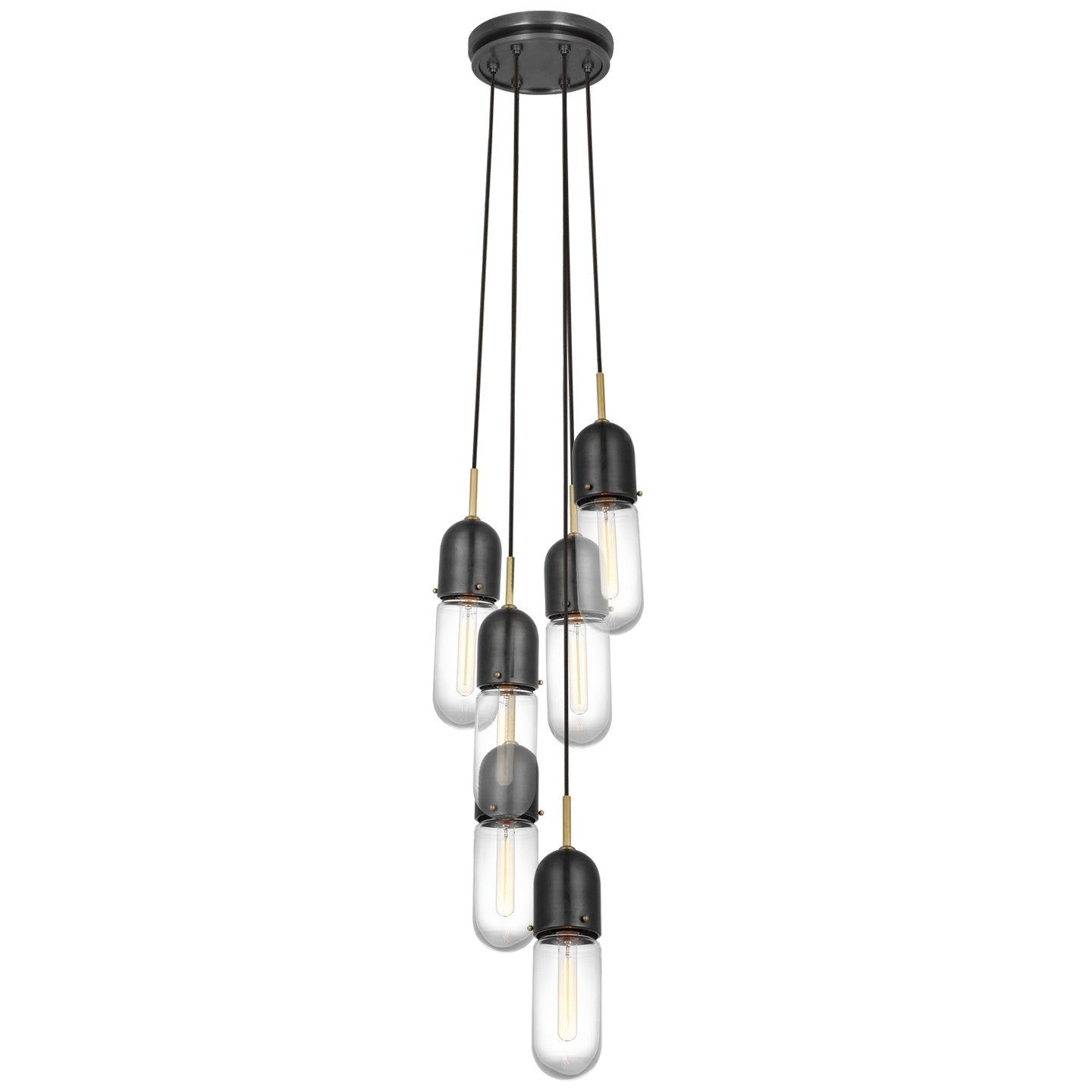 Visual Comfort Signature - TOB 5646BZ/HAB-CG-6 - LED Pendant - Junio - Bronze and Brass