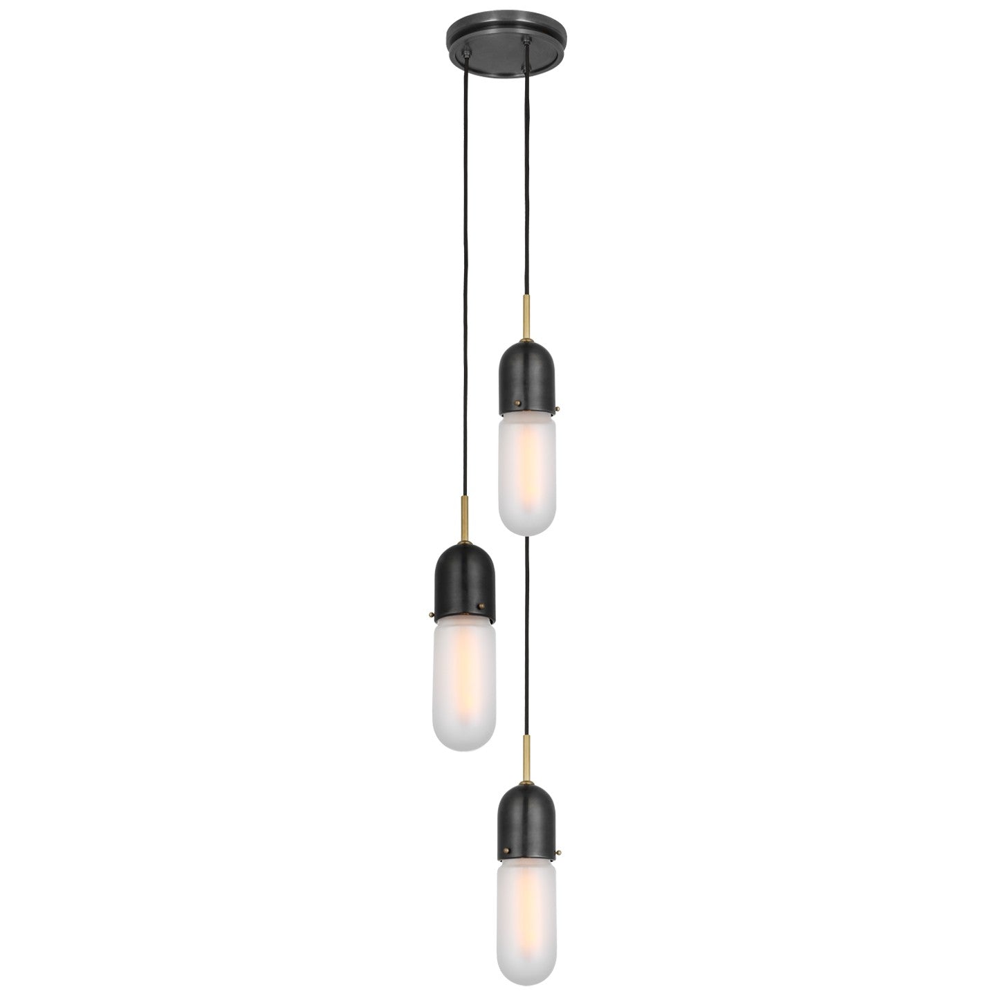 Visual Comfort Signature - TOB 5646BZ/HAB-FG-3 - LED Pendant - Junio - Bronze and Brass