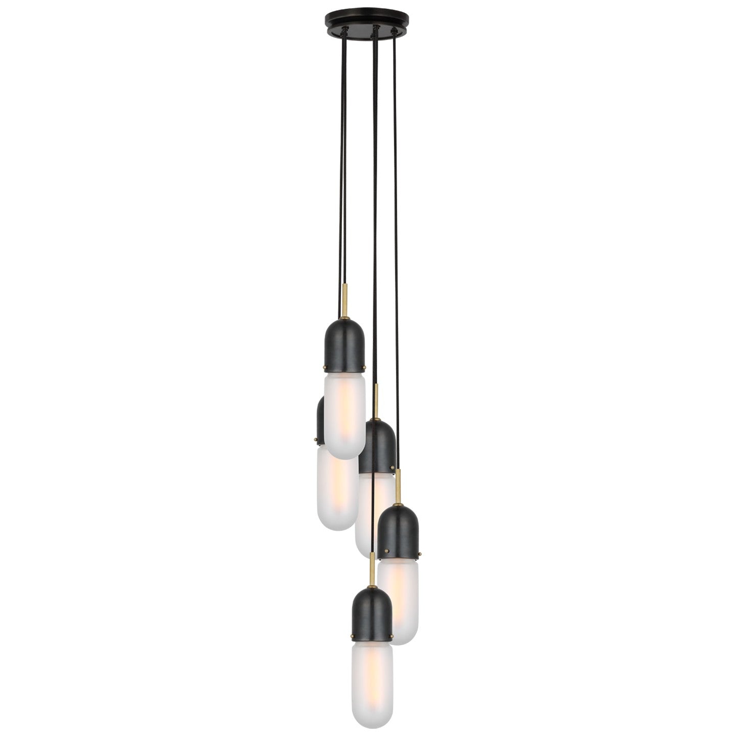 Visual Comfort Signature - TOB 5646BZ/HAB-FG-5 - LED Pendant - Junio - Bronze and Brass