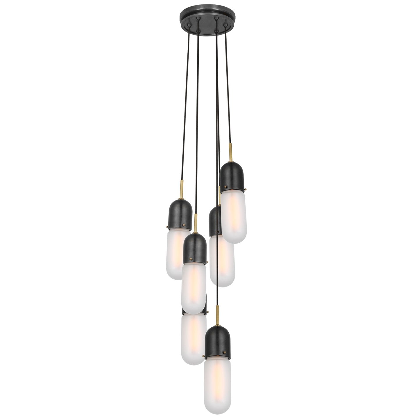 Visual Comfort Signature - TOB 5646BZ/HAB-FG-6 - LED Pendant - Junio - Bronze and Brass