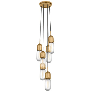 Visual Comfort Signature - TOB 5646HAB-CG-6 - LED Pendant - Junio - Hand-Rubbed Antique Brass