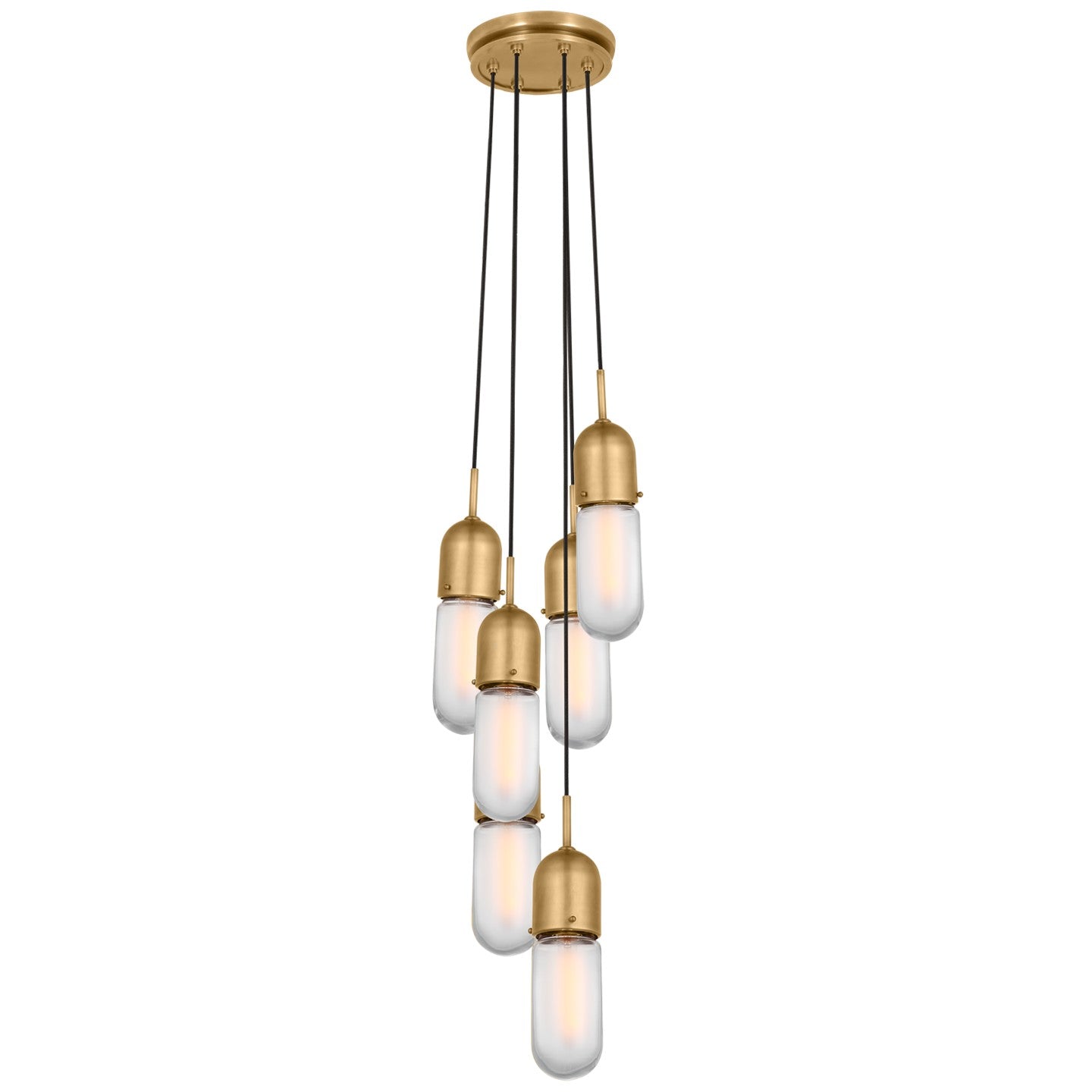 Visual Comfort Signature - TOB 5646HAB-FG-6 - LED Pendant - Junio - Hand-Rubbed Antique Brass