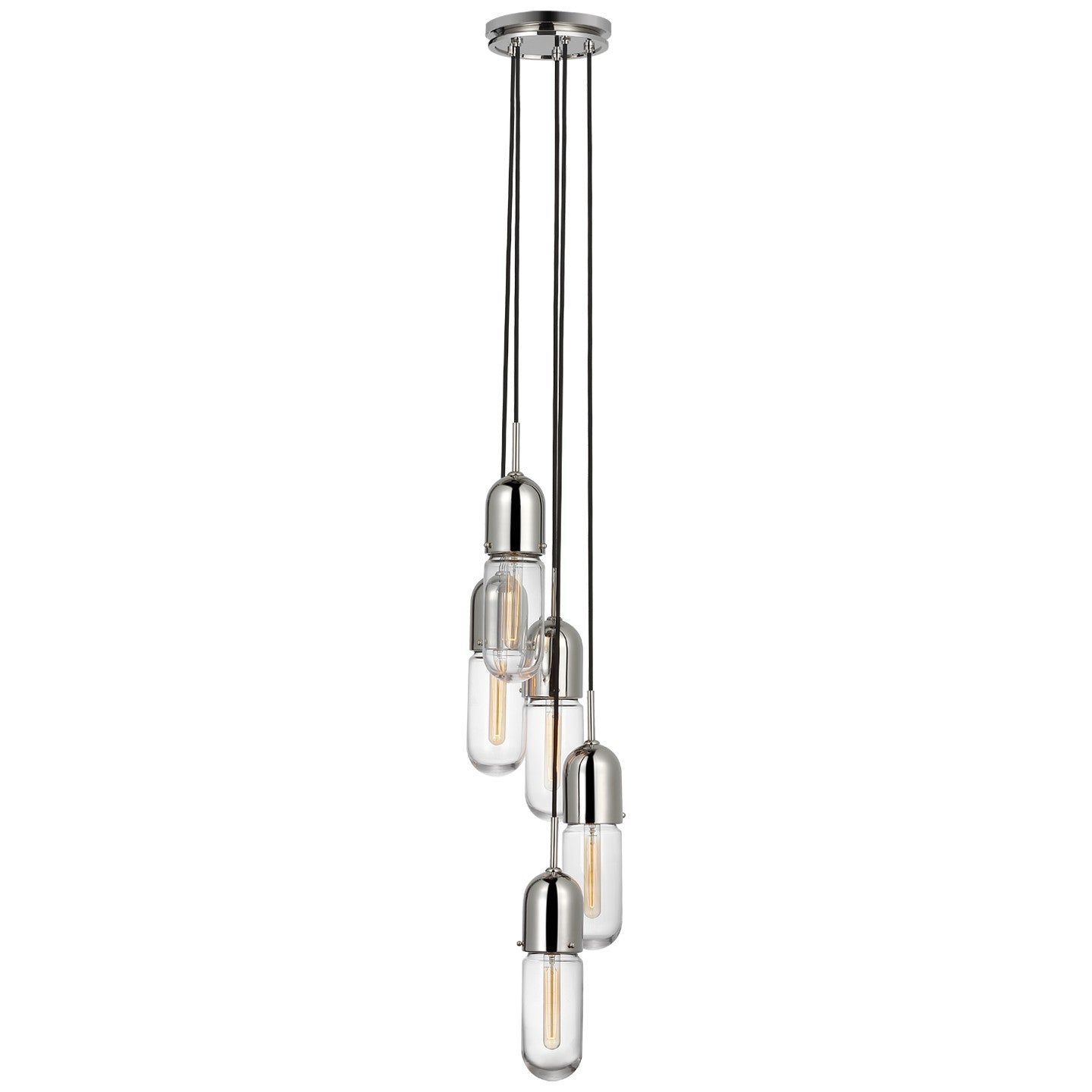 Visual Comfort Signature - TOB 5646PN-CG-5 - LED Pendant - Junio - Polished Nickel