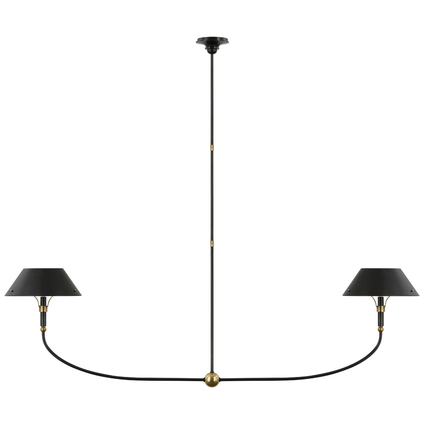 Visual Comfort Signature - TOB 5728BZ/HAB-BZ - LED Linear Chandelier - Turlington - Bronze and Hand-Rubbed Antique Brass