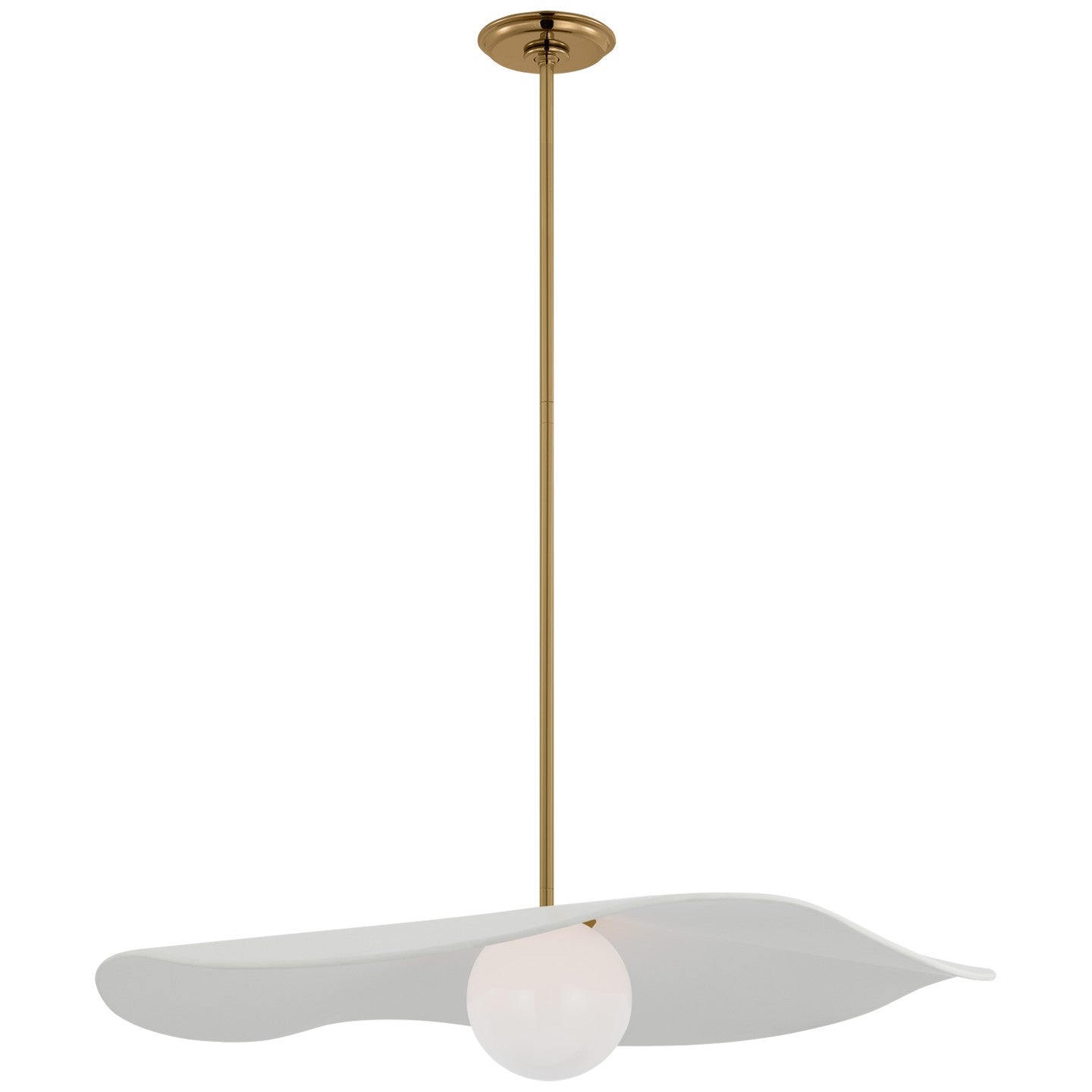 Visual Comfort Signature - WS 5040HAB-WHT - LED Pendant - Mahalo - Hand-Rubbed Antique Brass