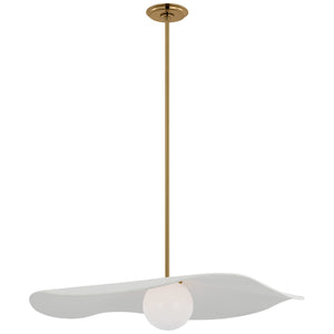 Visual Comfort Signature - WS 5040HAB-WHT - LED Pendant - Mahalo - Hand-Rubbed Antique Brass