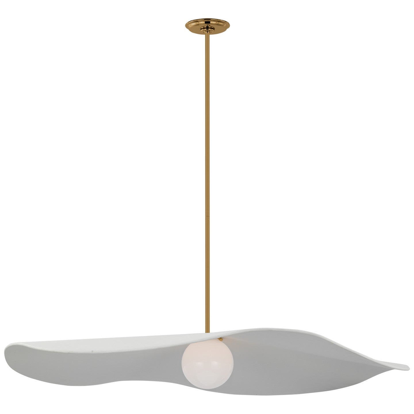 Visual Comfort Signature - WS 5042HAB-WHT - LED Pendant - Mahalo - Hand-Rubbed Antique Brass