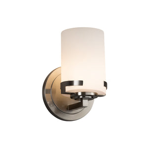 Justice Designs - FSN-8451-10-OPAL-NCKL - One Light Wall Sconce - Fusion - Brushed Nickel