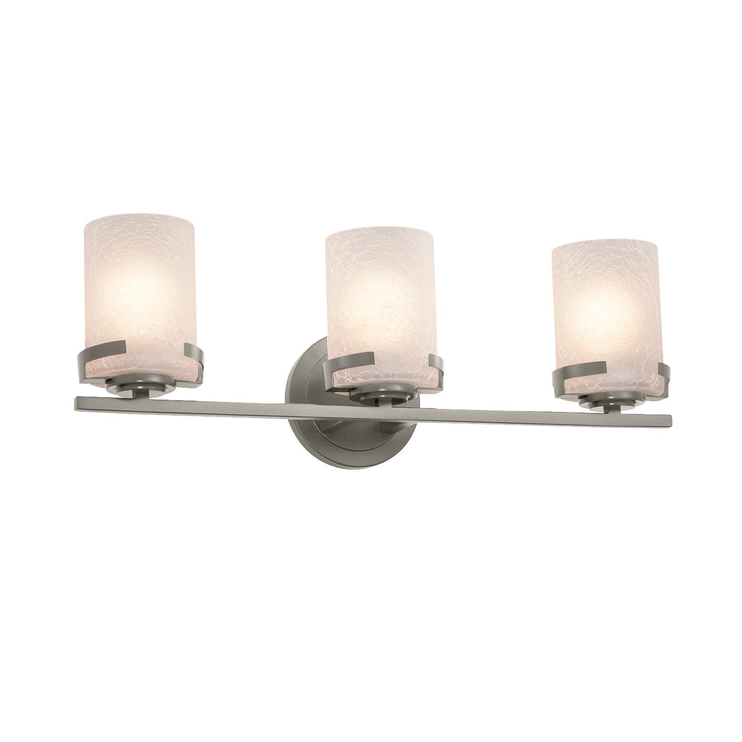 Justice Designs - FSN-8453-10-FRCR-NCKL - Three Light Bath Bar - Fusion - Brushed Nickel