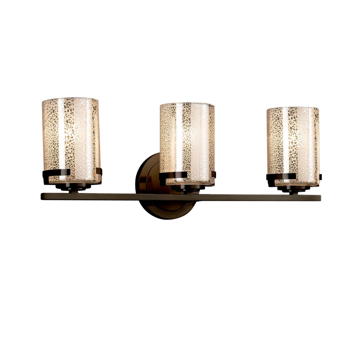 Justice Designs - FSN-8453-10-MROR-DBRZ - Three Light Bath Bar - Fusion - Dark Bronze