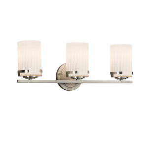 Justice Designs - FSN-8453-10-RBON-NCKL - Three Light Bath Bar - Fusion - Brushed Nickel