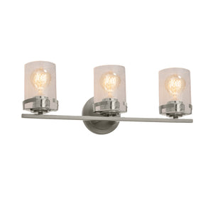 Justice Designs - FSN-8453-10-SEED-NCKL - Three Light Bath Bar - Fusion - Brushed Nickel