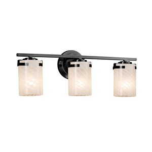 Justice Designs - FSN-8453-10-WEVE-MBLK - Three Light Bath Bar - Fusion - Matte Black