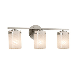 Justice Designs - FSN-8453-10-WEVE-NCKL - Three Light Bath Bar - Fusion - Brushed Nickel