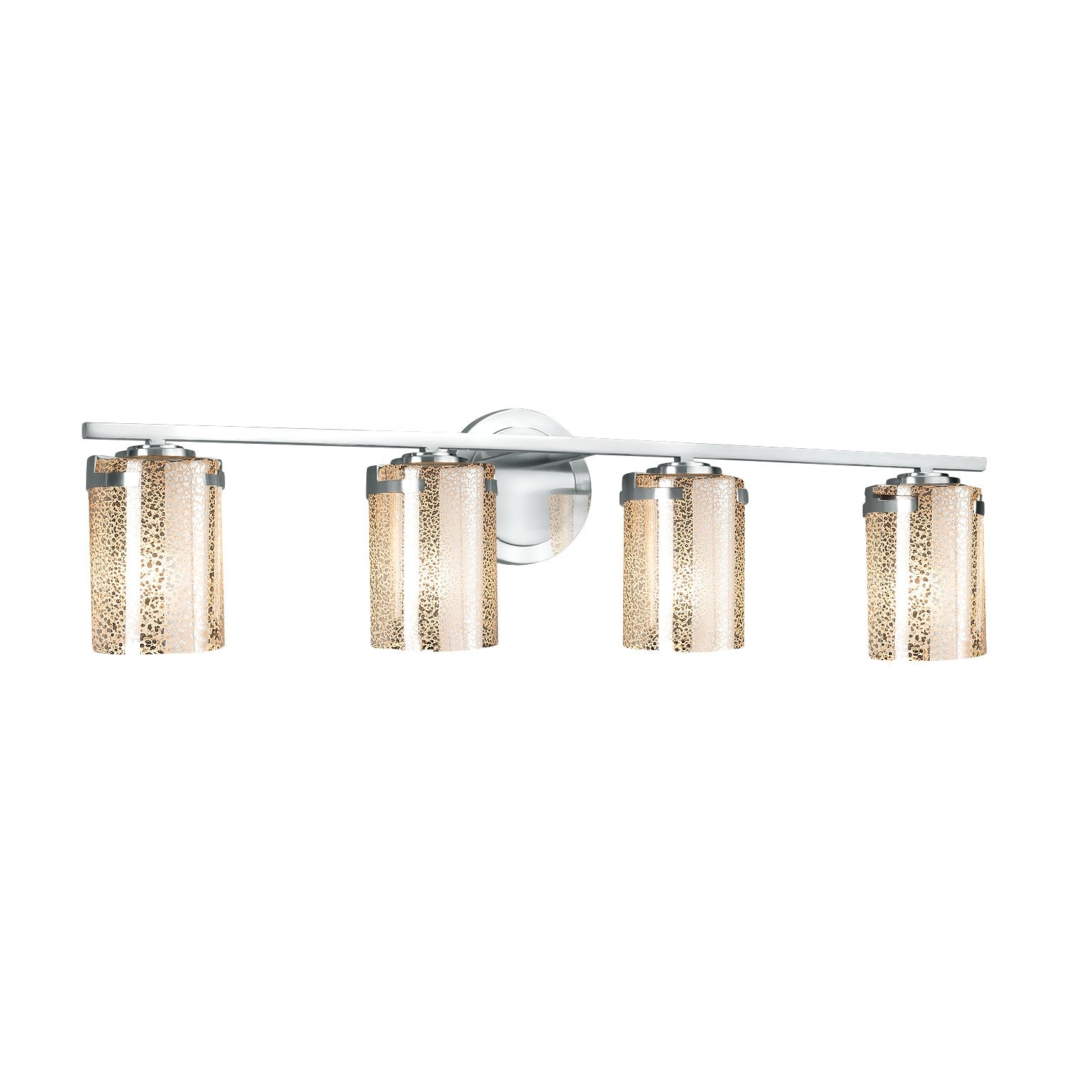 Justice Designs - FSN-8454-10-MROR-CROM - Four Light Bath Bar - Fusion - Polished Chrome