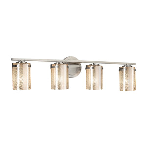 Justice Designs - FSN-8454-10-MROR-NCKL - Four Light Bath Bar - Fusion - Brushed Nickel