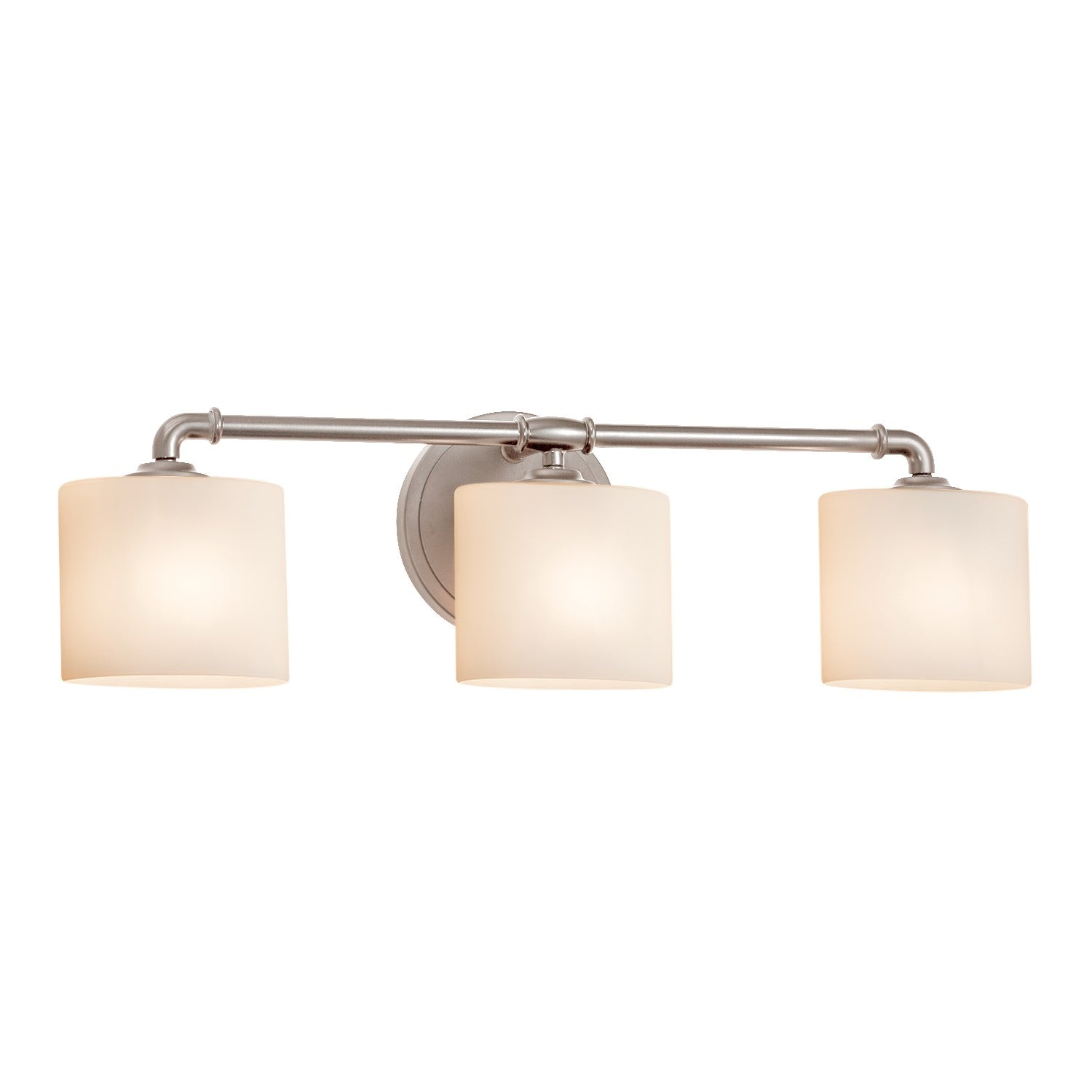 Justice Designs - FSN-8463-30-OPAL-NCKL - Three Light Bath Bar - Fusion - Brushed Nickel