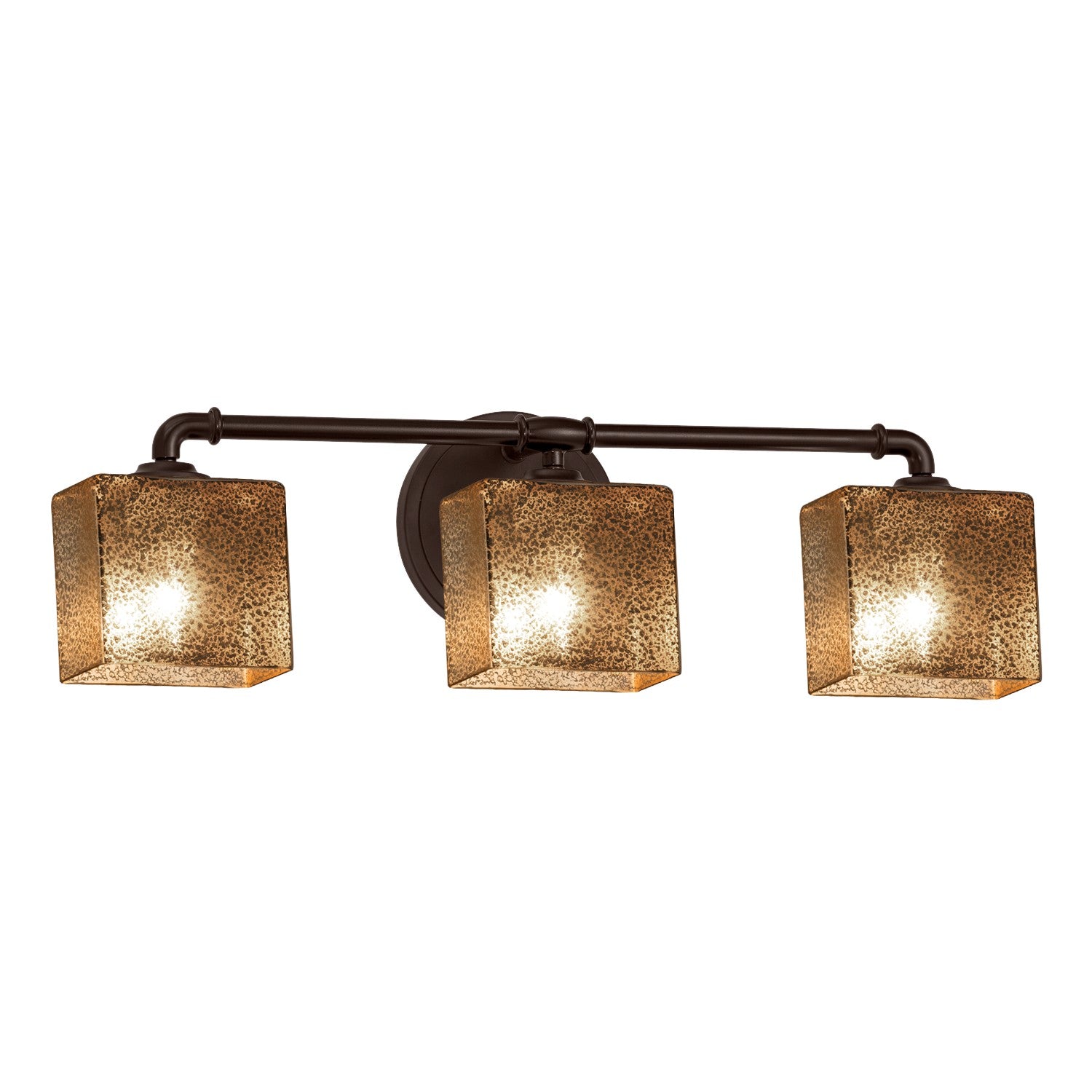 Justice Designs - FSN-8463-55-MROR-DBRZ - Three Light Bath Bar - Fusion - Dark Bronze