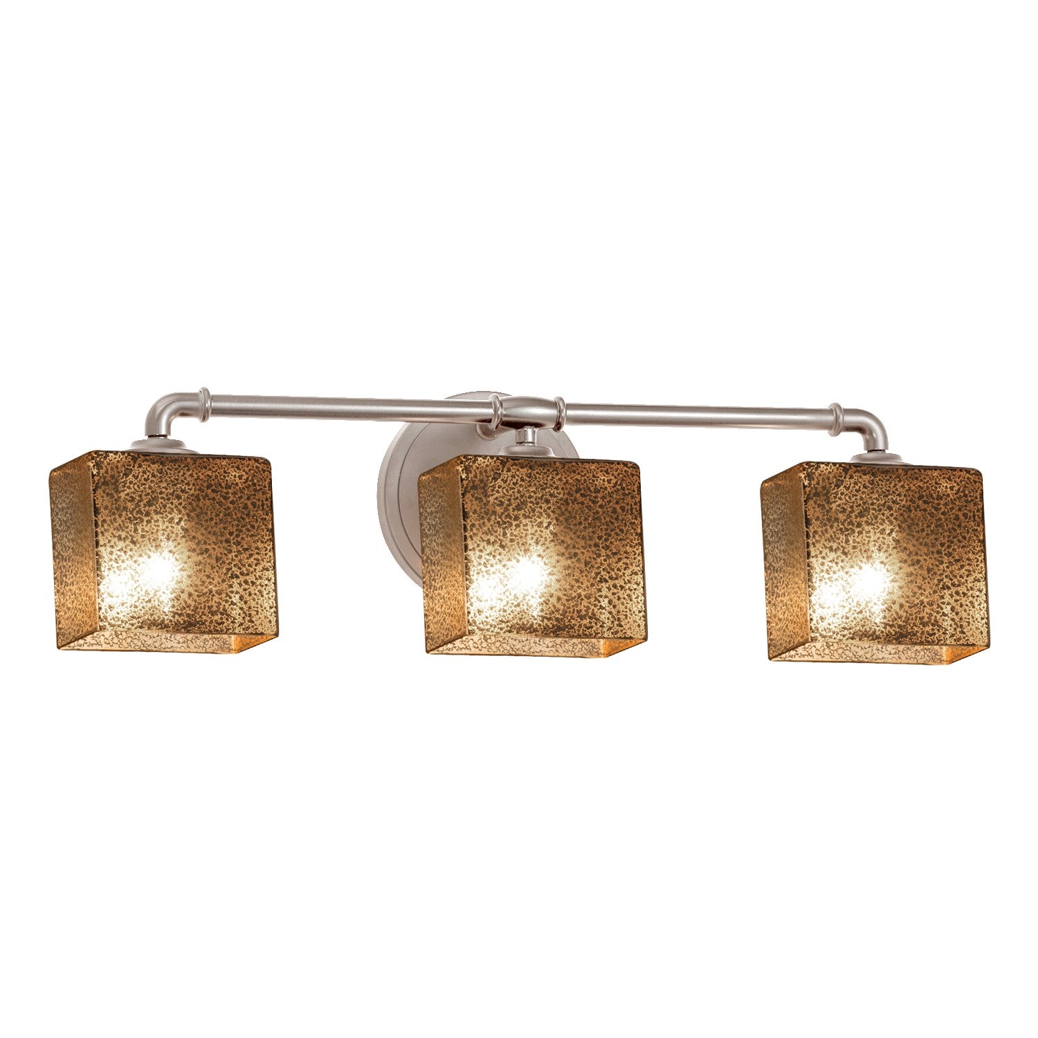 Justice Designs - FSN-8463-55-MROR-NCKL - Three Light Bath Bar - Fusion - Brushed Nickel