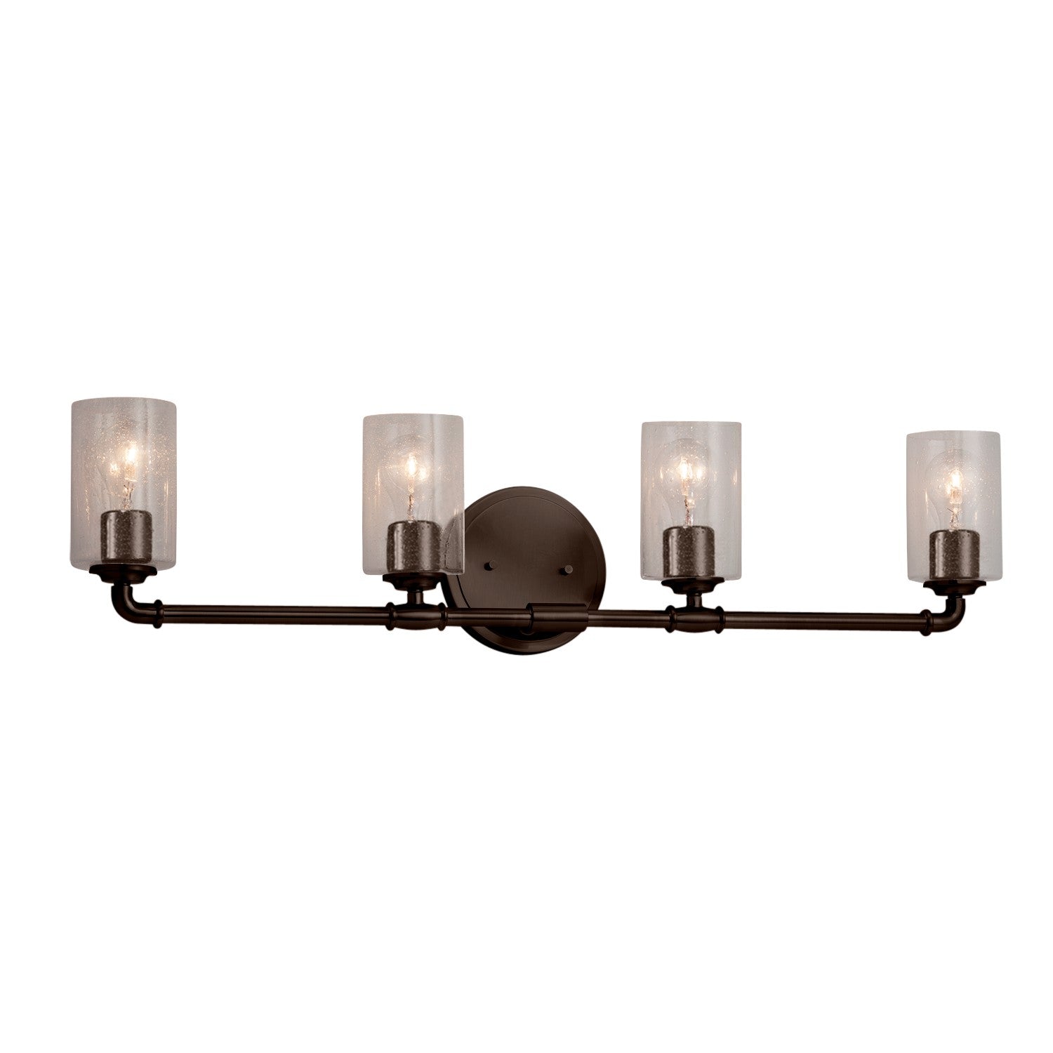 Justice Designs - FSN-8464-10-SEED-DBRZ - Four Light Bath Bar - Fusion - Dark Bronze