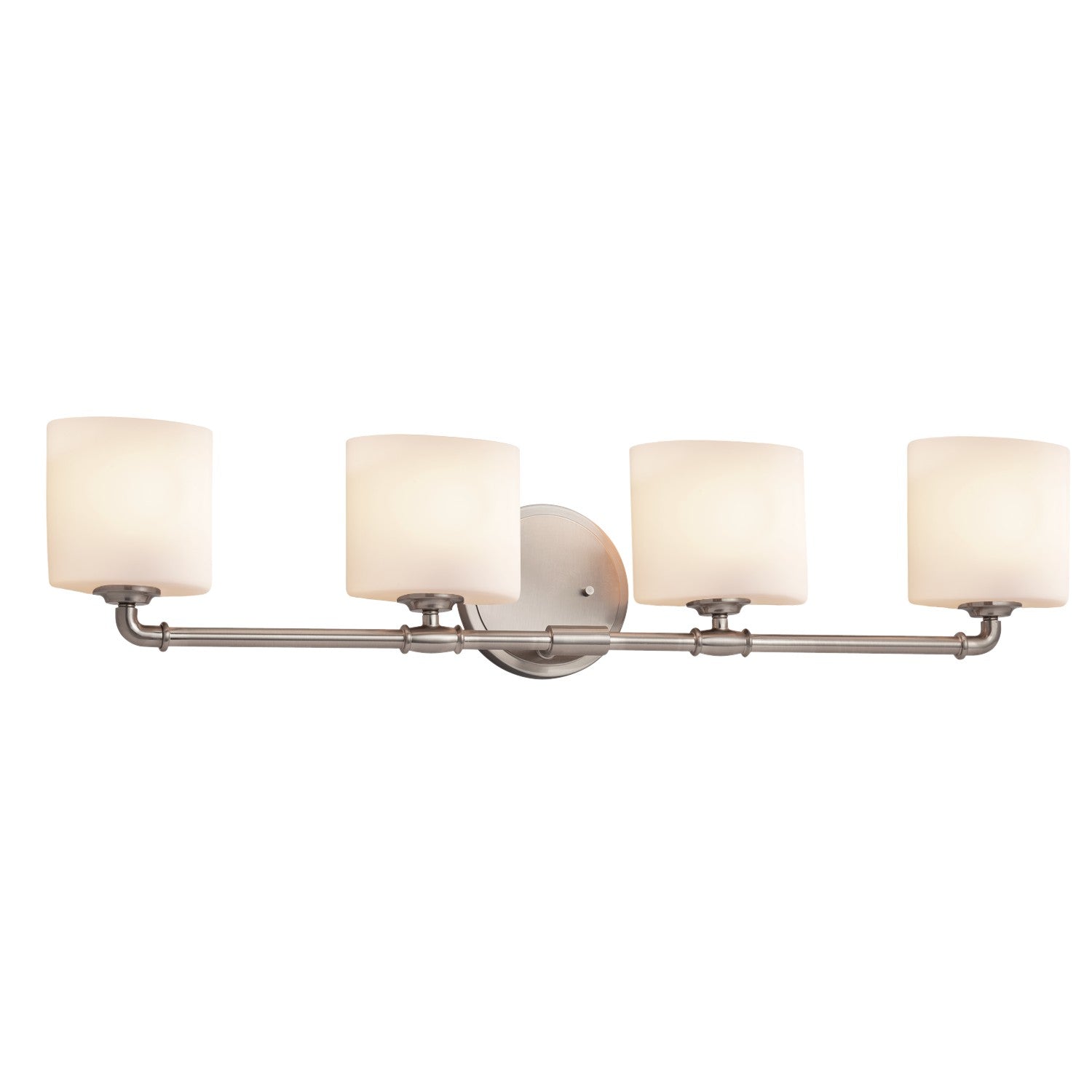 Justice Designs - FSN-8464-30-OPAL-NCKL - Four Light Bath Bar - Fusion - Brushed Nickel