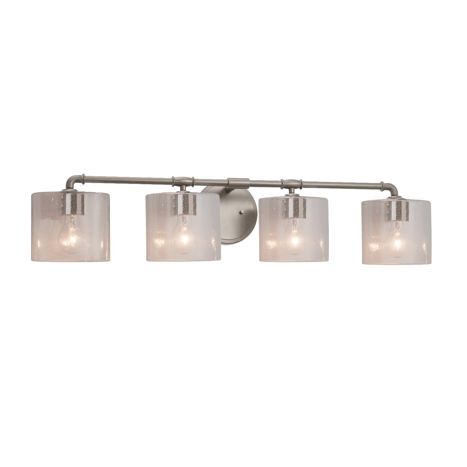 Justice Designs - FSN-8464-30-SEED-NCKL - Four Light Bath Bar - Fusion - Brushed Nickel