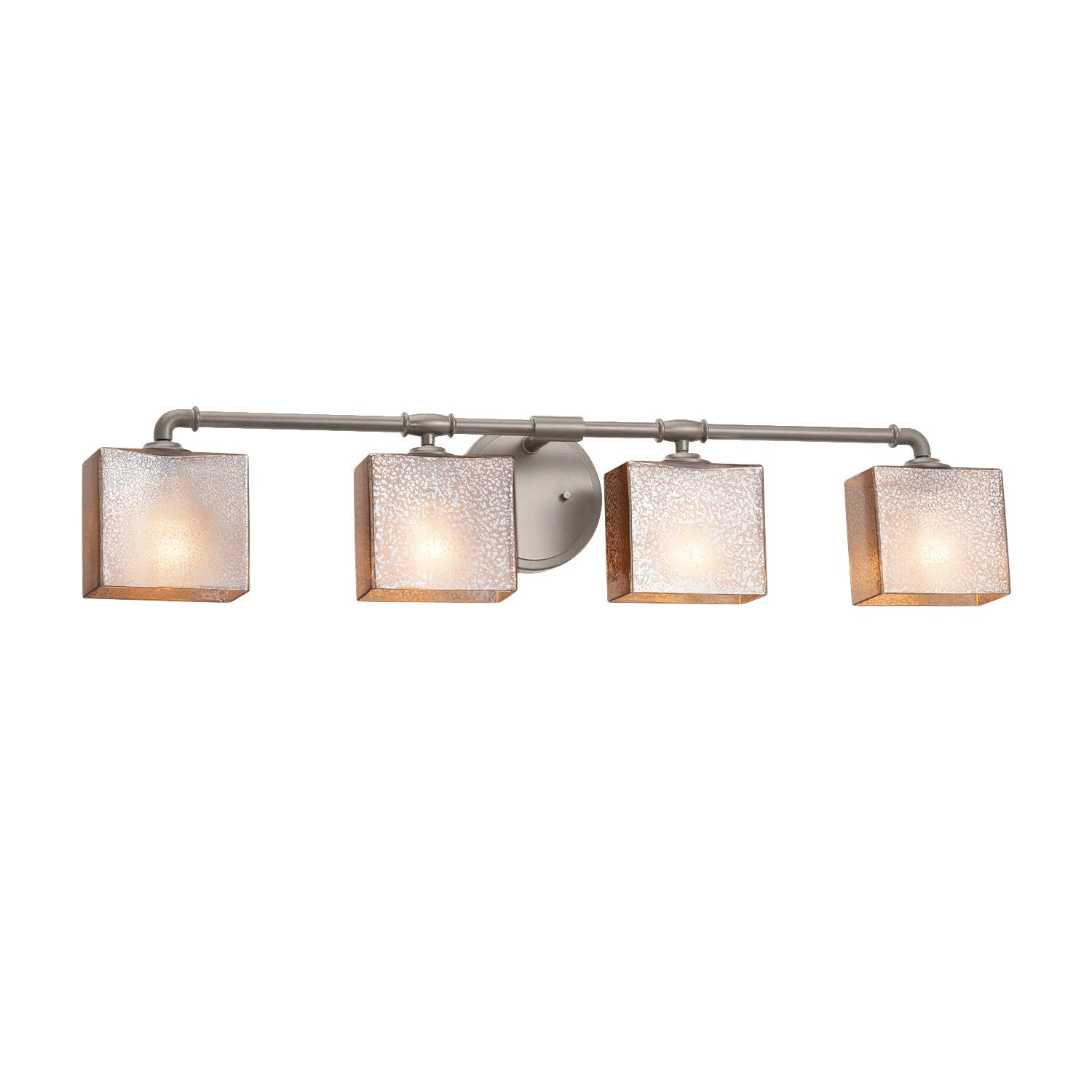 Justice Designs - FSN-8464-55-MROR-NCKL - Four Light Bath Bar - Fusion - Brushed Nickel