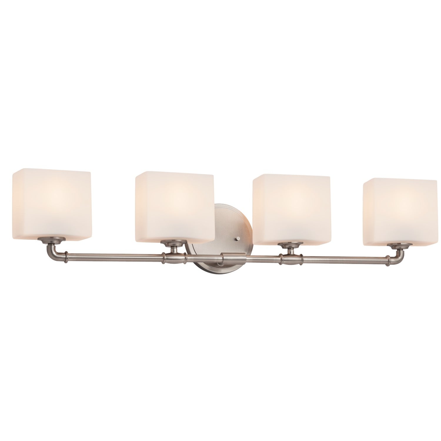 Justice Designs - FSN-8464-55-OPAL-NCKL - Four Light Bath Bar - Fusion - Brushed Nickel