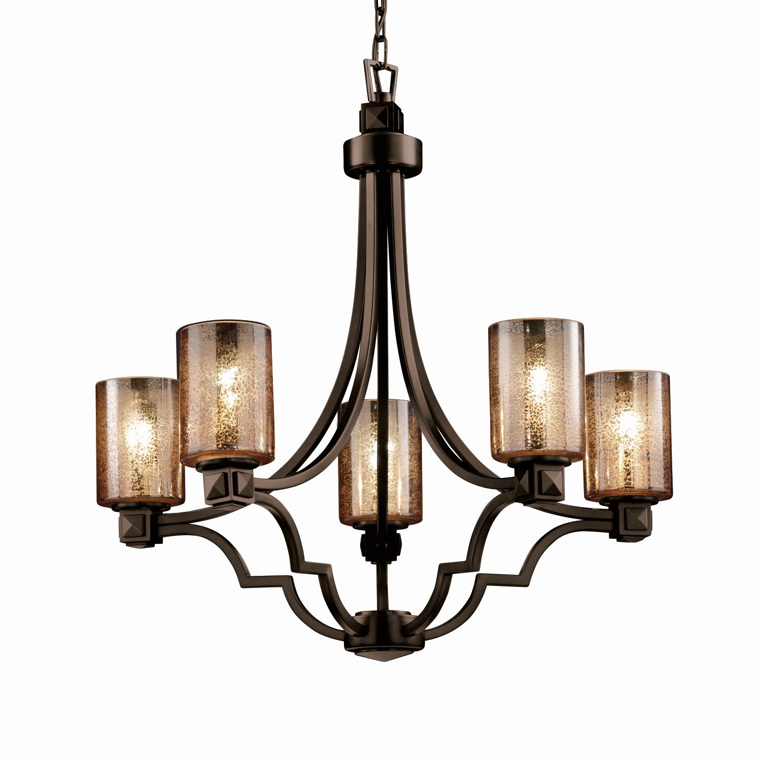 Justice Designs - FSN-8500-10-MROR-DBRZ-LED5-3500 - LED Chandelier - Fusion - Dark Bronze