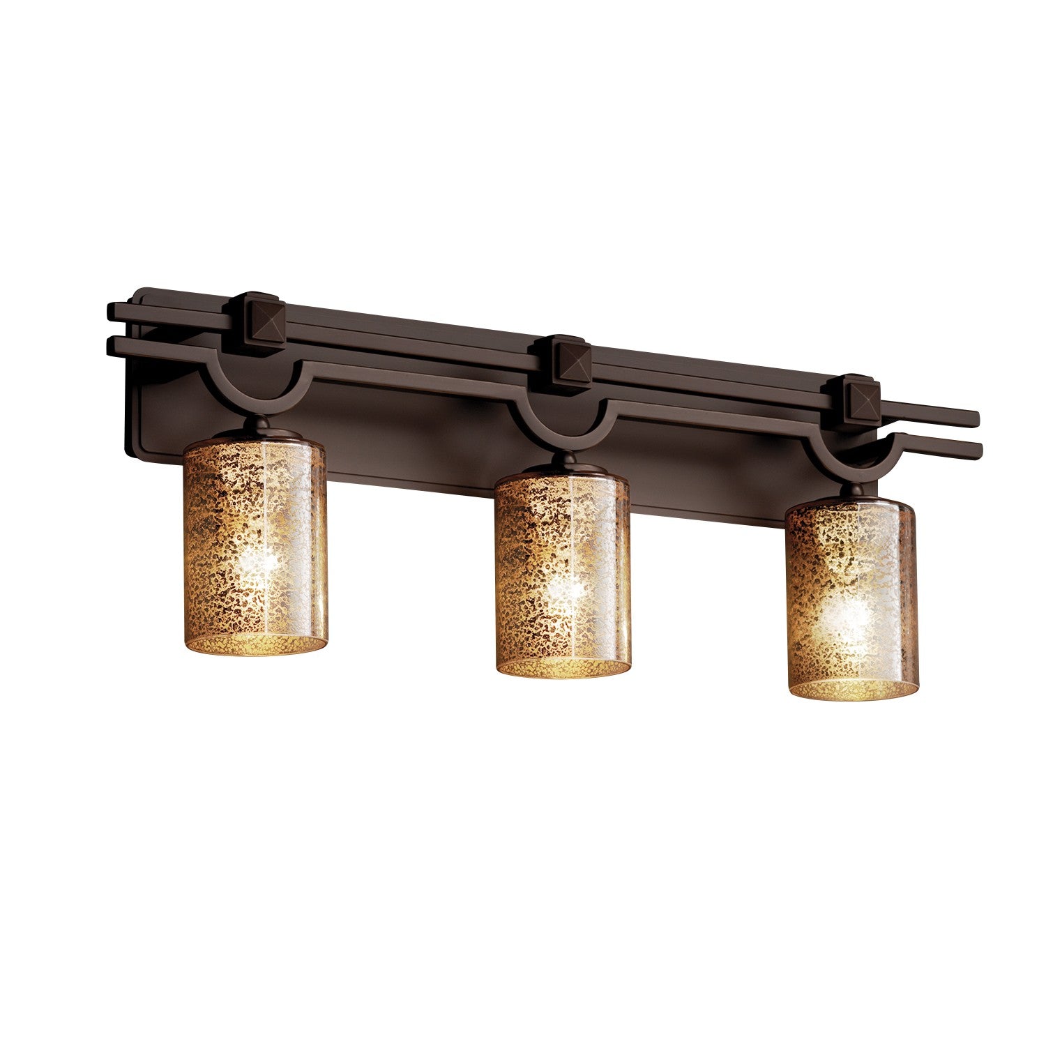 Justice Designs - FSN-8503-10-MROR-DBRZ - Three Light Bath Bar - Fusion - Dark Bronze