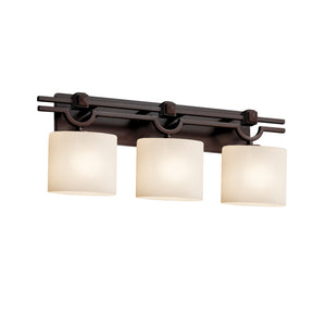 Justice Designs - FSN-8503-30-OPAL-DBRZ - Three Light Bath Bar - Fusion - Dark Bronze