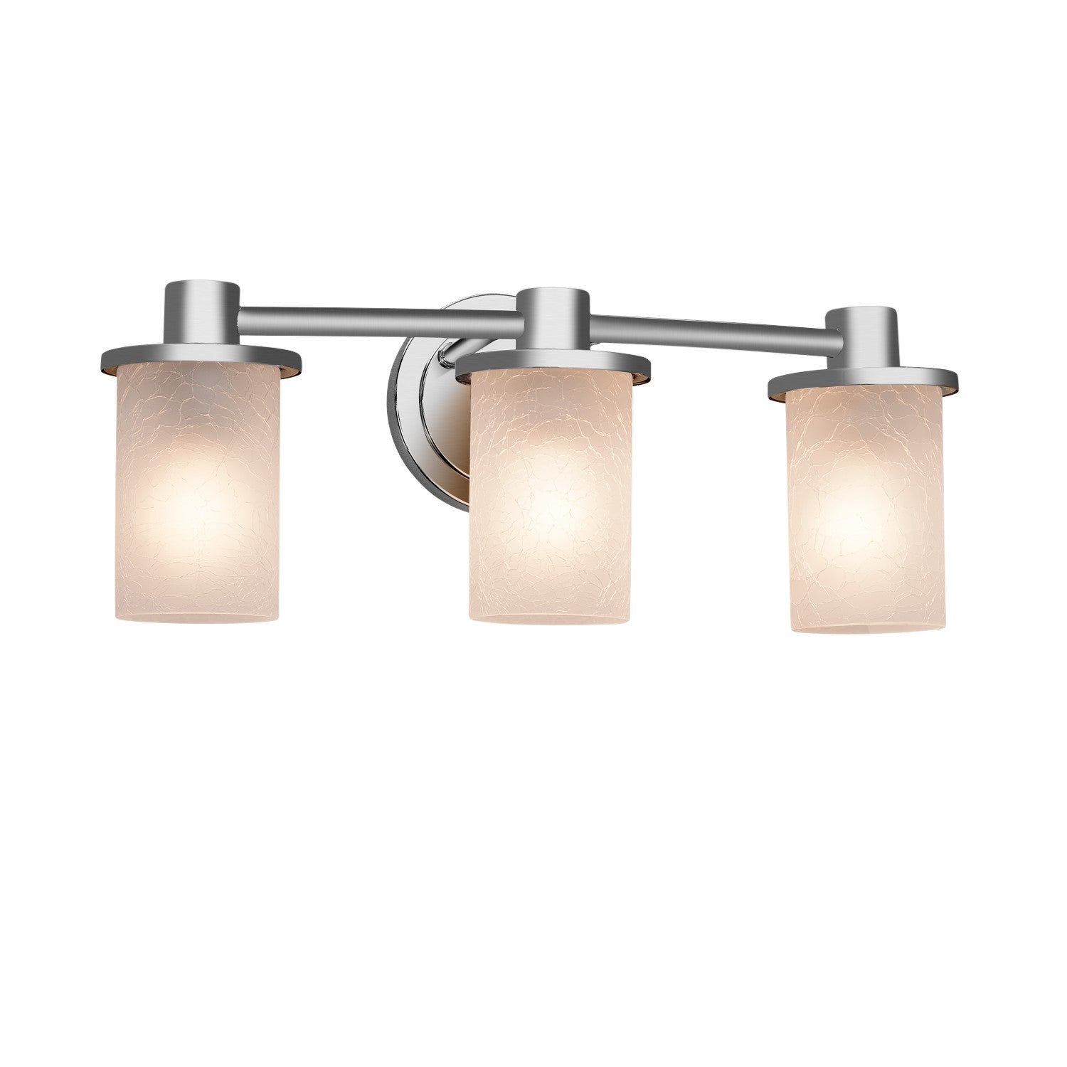 Justice Designs - FSN-8513-10-FRCR-NCKL - Three Light Bath Bar - Fusion - Brushed Nickel