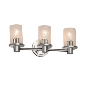 Justice Designs - FSN-8513-10-SEED-NCKL - Three Light Bath Bar - Fusion - Brushed Nickel