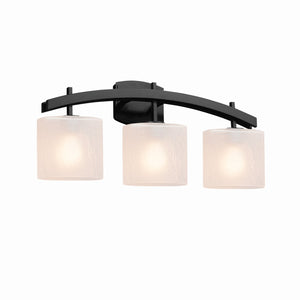 Justice Designs - FSN-8593-30-FRCR-MBLK - Three Light Bath Bar - Fusion - Matte Black