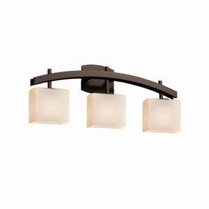 Justice Designs - FSN-8593-55-OPAL-DBRZ - Three Light Bath Bar - Fusion - Dark Bronze