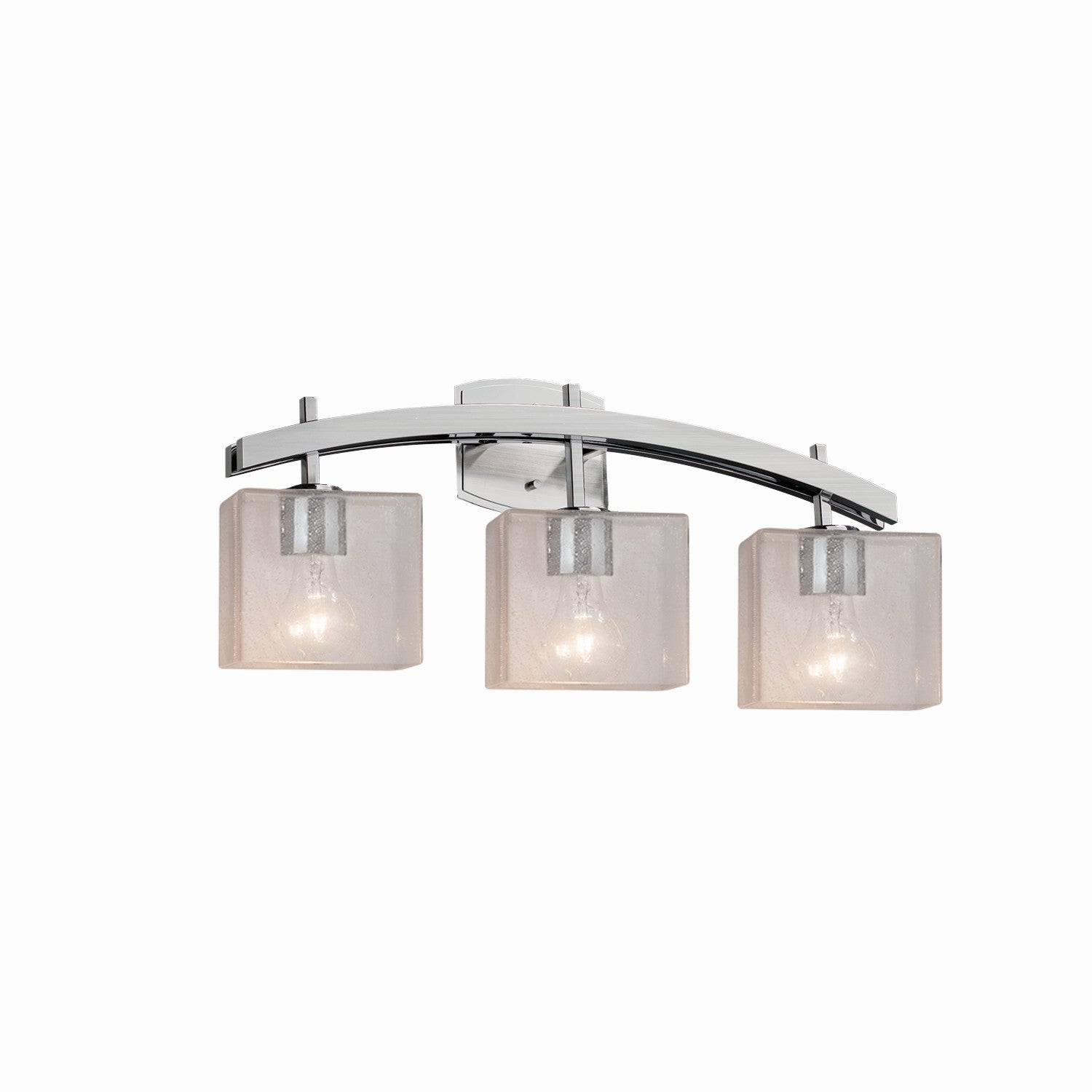 Justice Designs - FSN-8593-55-SEED-NCKL - Three Light Bath Bar - Fusion - Brushed Nickel