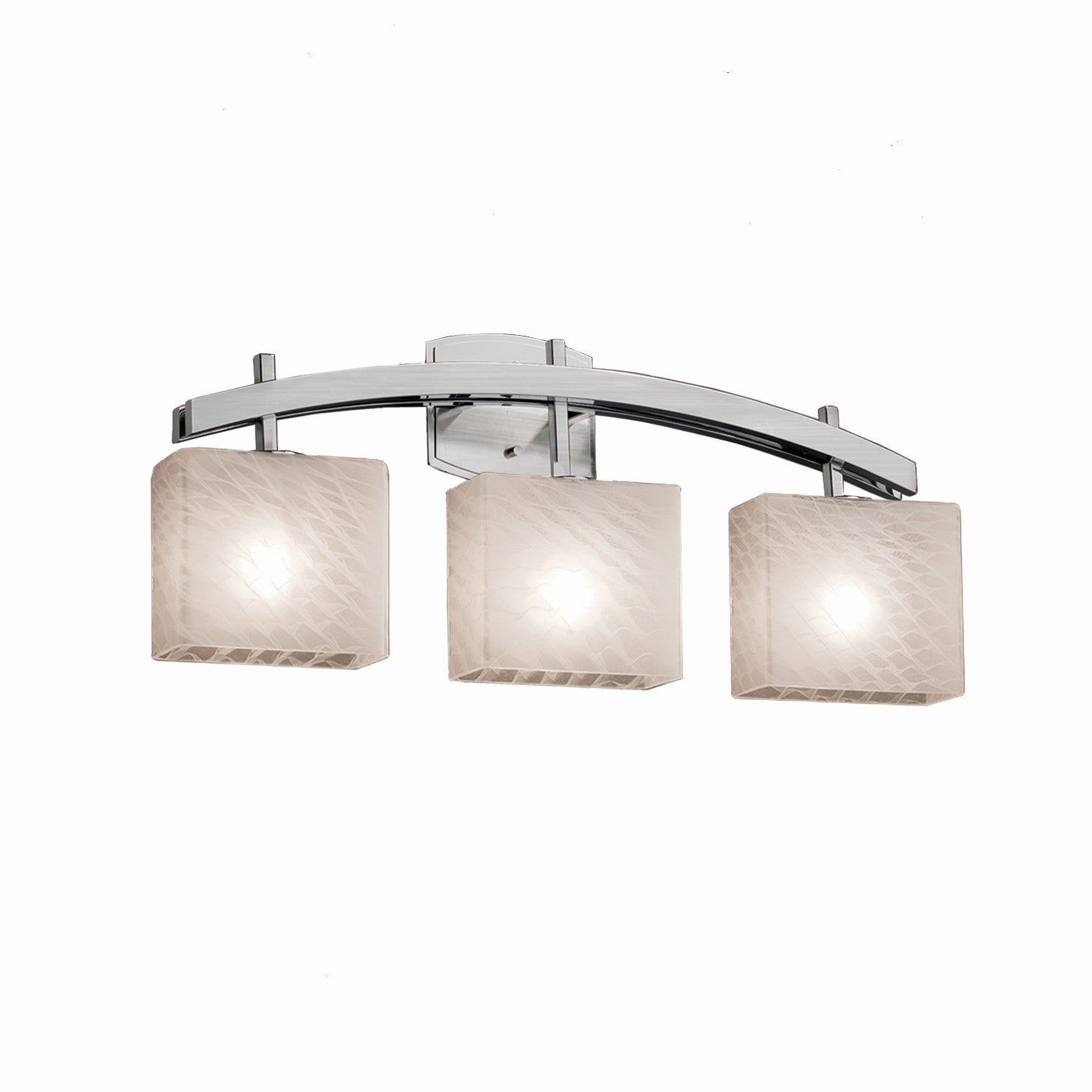 Justice Designs - FSN-8593-55-WEVE-NCKL - Three Light Bath Bar - Fusion - Brushed Nickel