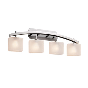 Justice Designs - FSN-8594-55-FRCR-NCKL - Four Light Bath Bar - Fusion - Brushed Nickel