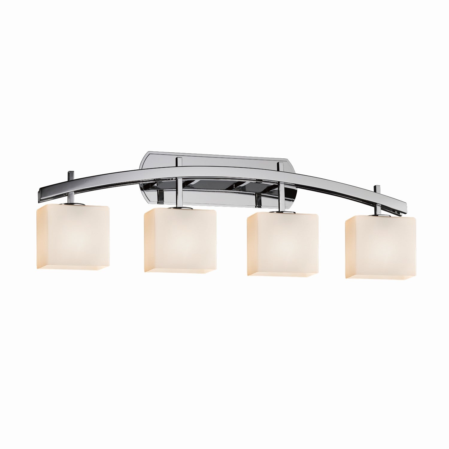 Justice Designs - FSN-8594-55-OPAL-CROM - Four Light Bath Bar - Fusion - Polished Chrome